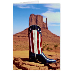 Cartão Bota de cowboy solitária, Monument Valley, Arizon