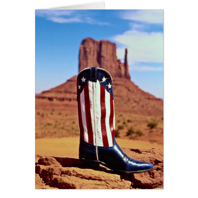 Cartão Bota de cowboy solitária, Monument Valley, Arizona (Frente)