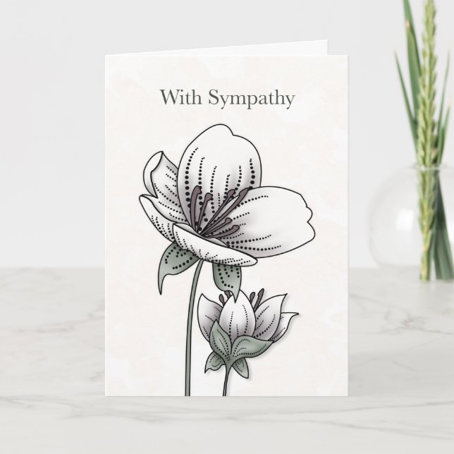 Cartão Botanical Sympathy Card - Quiet Presence (Frente)