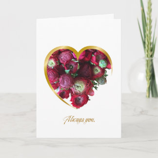 Cartão Botanical Valentine’s Day Card – Floral Heart with