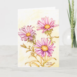 Cartão Botanical wildflower watercolor, blank inside