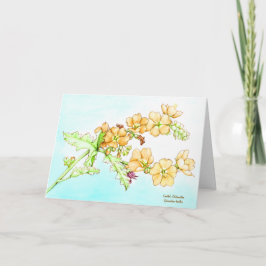 Cartão Botanical wildflower watercolor, globemallow