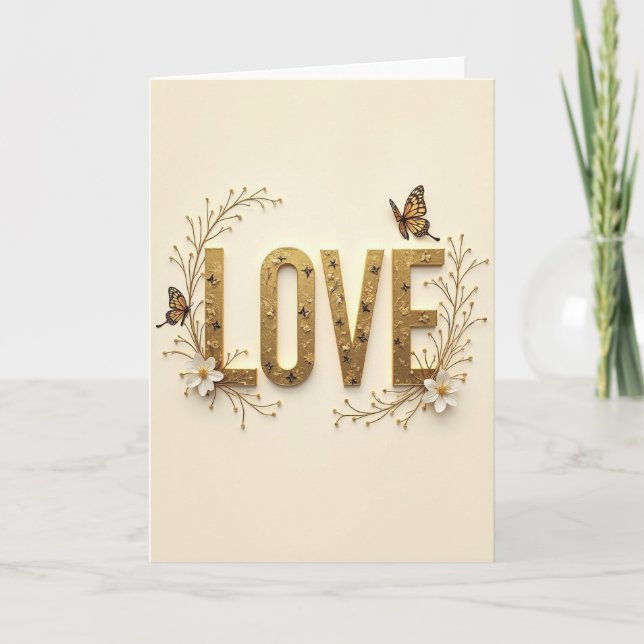 Cartão Botânico Amor Dourado (Frente)