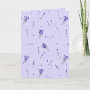 Cartão Botânico Floral de Flor Silvestre Roxa Lavanda