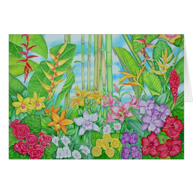 Cartão Botânico tropical (Frente Horizontal)