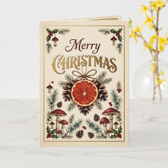 Cartão Botânicos de Natal Vintage (Flor Amarela)