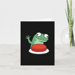 Cartão Botão de Meme de Lagarto Engraçado 