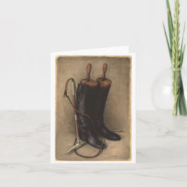 Cartão Botas de caça e chicote