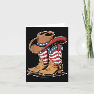 Cartão Botas de Cowboy da Bandeira Americana Patriota Oci