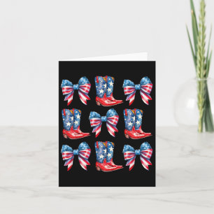 Cartão Botas e Laços da Bandeira Americana Cowgirl 4 de J