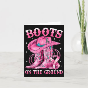 Cartão Botas No Cancer De Mama Ocidental Da Garota Do Chã