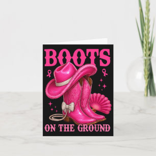 Cartão Botas No Chão De Cancer De Mama Rosa-Rosa