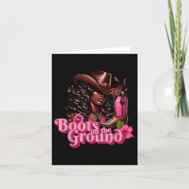 Cartão Botas Rosa Negra No Chão (Frente)