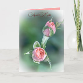 Cartão Botões de Rosa Rosa