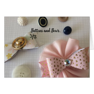 Cartão Botões e Arcos rosa