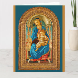 Cartão Botticelli (1445-1510) Madonna & Criança Enthroned