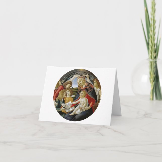 Cartão Botticelli Madonna e Jesus Magnificat (Frente)
