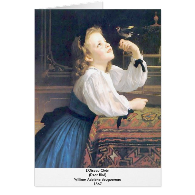 Cartão Bouguereau - L'Oiseau Cheri (Frente)