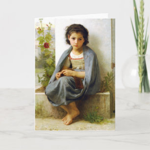 Cartão Bouguereau The Little Knitter Greeting Card