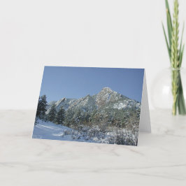 Cartão Boulder Flatirons na neve