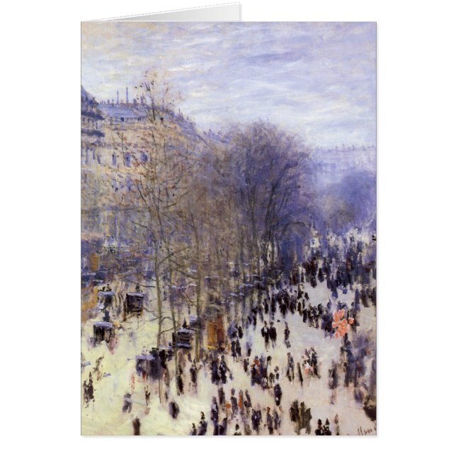 Cartão Boulevard des Capucines, por Claude Monet, Belas A (Frente)