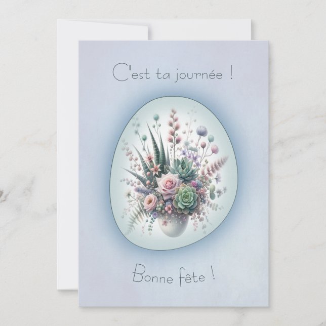 Cartão Bouquet de rêve, carte de voeux simple style Boho (Frente)
