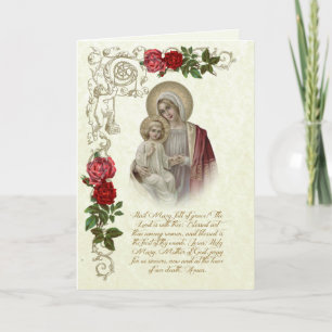 Cartão Bouquet Espiritual Virgem Maria Jesus Religioso