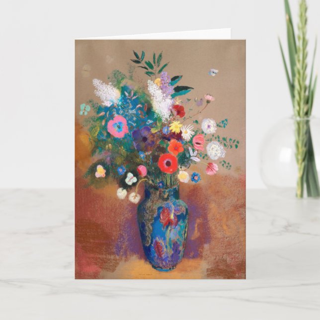 Cartão Bouquet Of Wild Field Flowers - Odilon Redon (Frente)