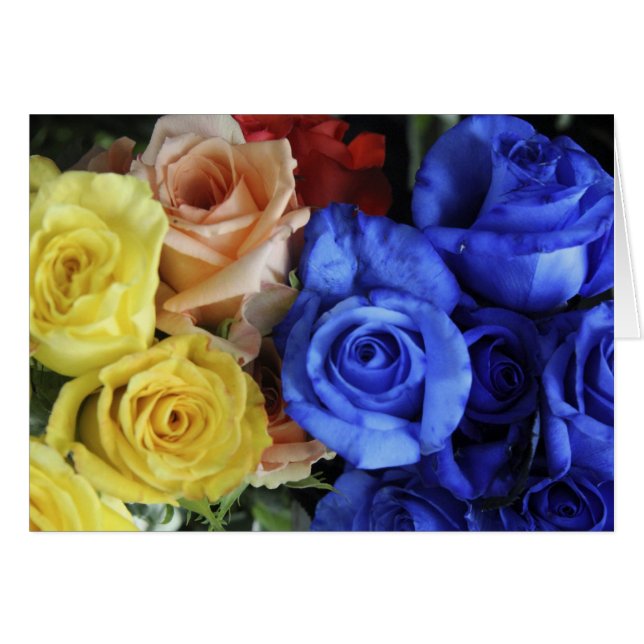 Cartão bouquets de rosas frescas (Frente Horizontal)