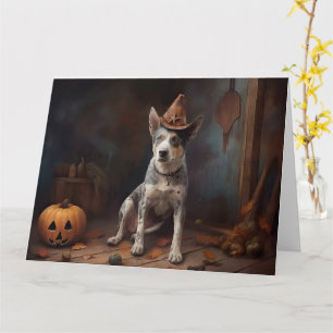 Cartão Bovinos australianos abóboros no dia das bruxas as