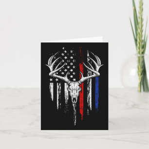 Cartão Bowhuning American Flag Usa Arco Whitetail Deer Hu