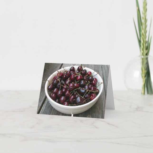 Cartão Bowl de Cherries Notecard (Frente)