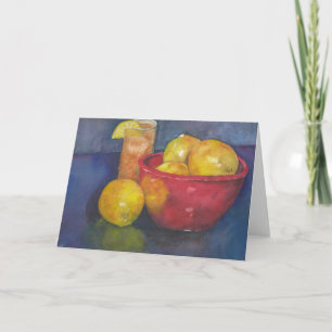 Cartão Bowl of Lemons and Tea blank greeting card