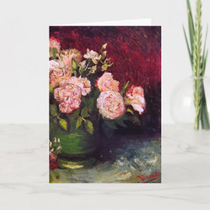 Cartão Bowl with Peonies & Roses Van Gogh Fine Art