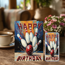 Cartão Bowling Birthday Card