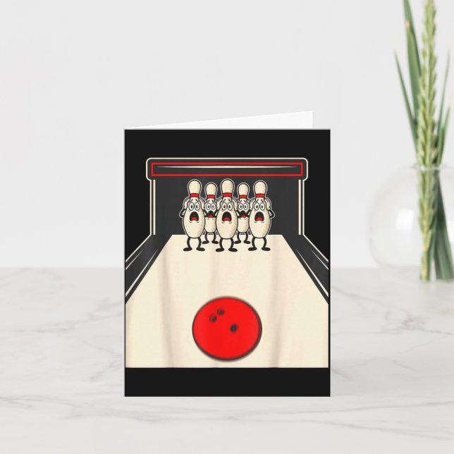 Cartão Bowling N Ed Ns Funny Bowler Player Kids Boys Men  (Frente)