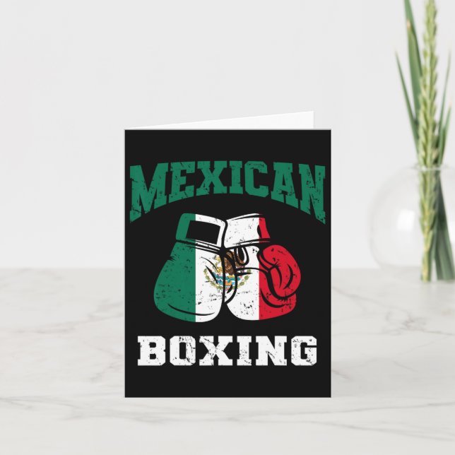 Cartão Boxas Mexicanas Luvas Orgulho Mexicano Homens Patr (Frente)