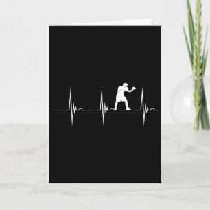Cartão Boxe Coração Batimento cardíaco Ekg Boxeador Luvas