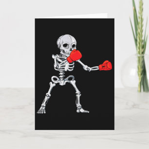 Cartão Boxe de Esqueleto Kickboxing Mma Halloween