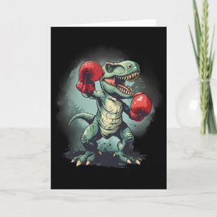 Cartão Boxeador Dinossauro Boxe Dino Kickboxing T-rex Box