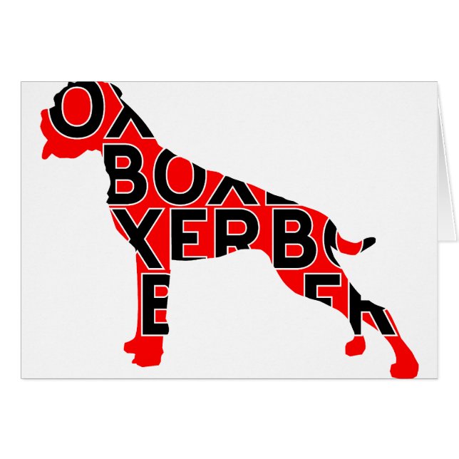 Cartão Boxeador Texto Cachorro Cão (Frente Horizontal)