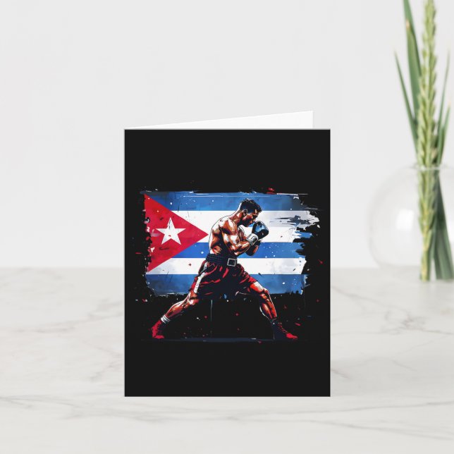 Cartão Boxer cubano - Luvas do Orgulho Cuba Boxando Caixa (Frente)