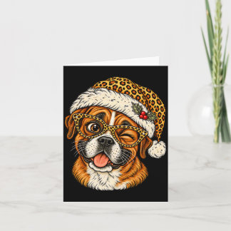 Cartão Boxer de Natal Engraçado Com Chapéu de Papai Noel 