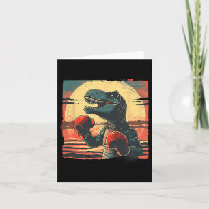 Cartão Boxer Dinossaur Boxing Dino Kickboxing T-rex Boxin