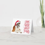 Cartão Boxer Dog Santa Hat Tem Holly Jolly Xmas<br><div class="desc">Boxer Dog Santa Hat Tem Holly Jolly Xmas Card</div>