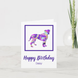 Cartão Boxer Dog Silhouette Cute PPY&B Aniversário