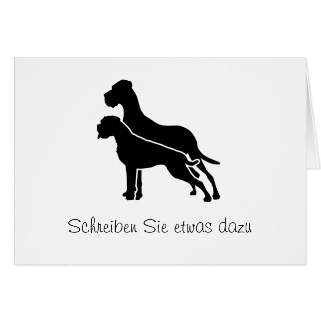 Cartão Boxer e Great Dane (Frente Horizontal)