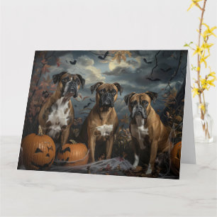 Cartão Boxer Halloween Night Doggy