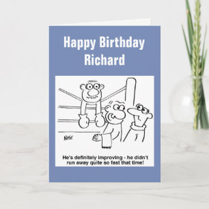 Cartão Boxer On the Ropes Cartoon