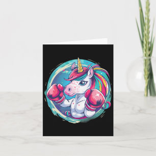 Cartão Boxer Unicorn Com Luvas De Boxin Engraçadas